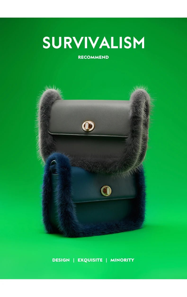 BAFELLI 2025 NEW WOMEN'S BAGS FASHION TRENDING FUR GENUINE LEATHER LUXURY BRAND ORIGINAL DESIGNER CROSSBODY SHOULDER PURSE - Tara's Tiny Treasures