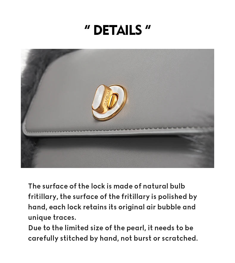 BAFELLI 2025 NEW WOMEN'S BAGS FASHION TRENDING FUR GENUINE LEATHER LUXURY BRAND ORIGINAL DESIGNER CROSSBODY SHOULDER PURSE - Tara's Tiny Treasures