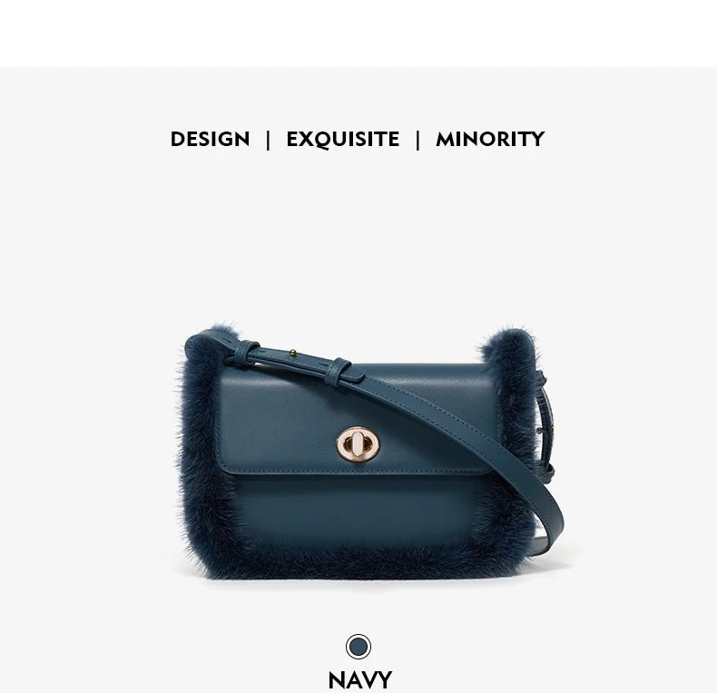 BAFELLI 2025 NEW WOMEN'S BAGS FASHION TRENDING FUR GENUINE LEATHER LUXURY BRAND ORIGINAL DESIGNER CROSSBODY SHOULDER PURSE - Tara's Tiny Treasures