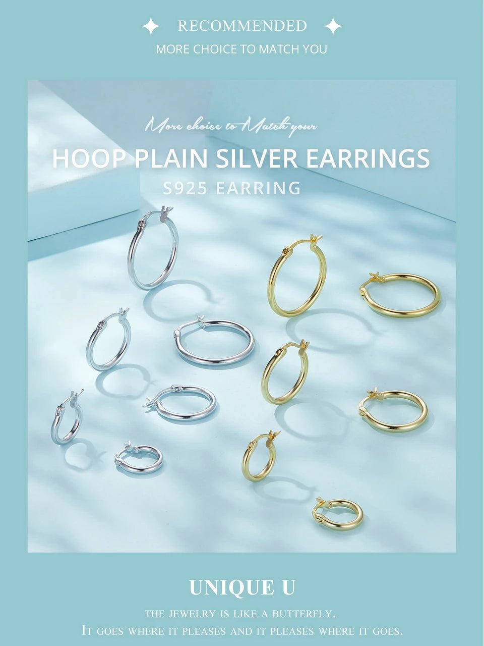 BAMOER 925 Sterling Silver Bold Classic Hypoallergenic Hoop Earrings, 14K White Gold Plated Glossy Tube Earrings for Women Gift - Tara's Tiny Treasures