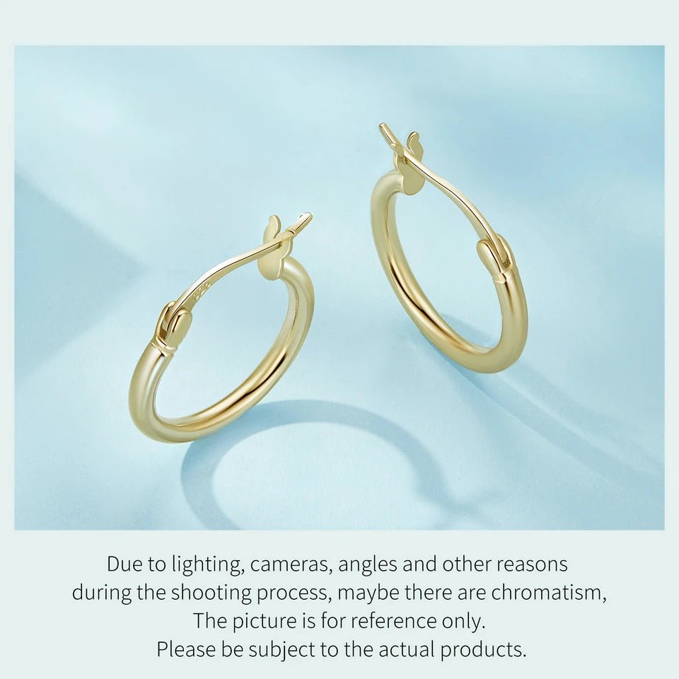BAMOER 925 Sterling Silver Bold Classic Hypoallergenic Hoop Earrings, 14K White Gold Plated Glossy Tube Earrings for Women Gift - Tara's Tiny Treasures
