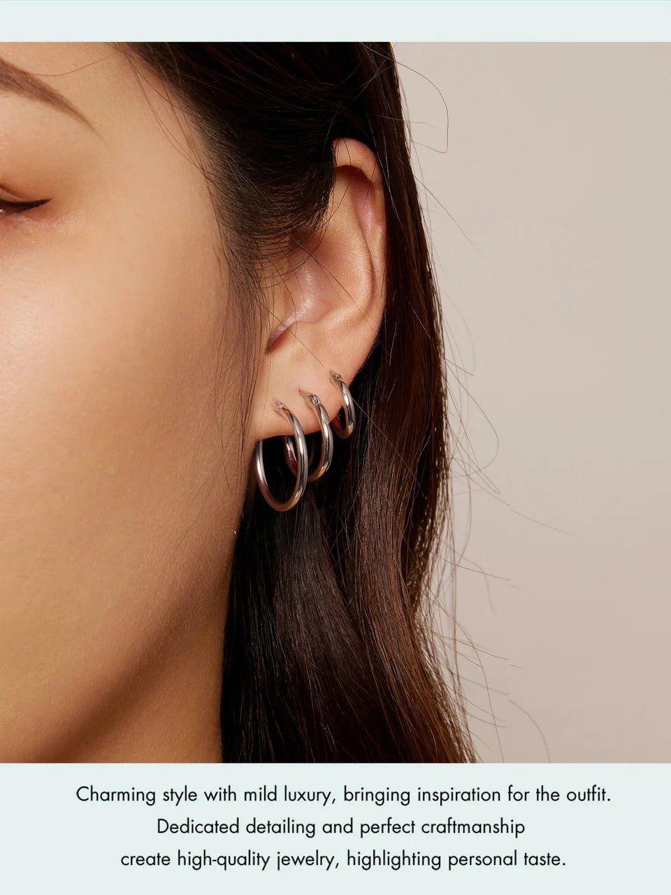 BAMOER 925 Sterling Silver Bold Classic Hypoallergenic Hoop Earrings, 14K White Gold Plated Glossy Tube Earrings for Women Gift - Tara's Tiny Treasures