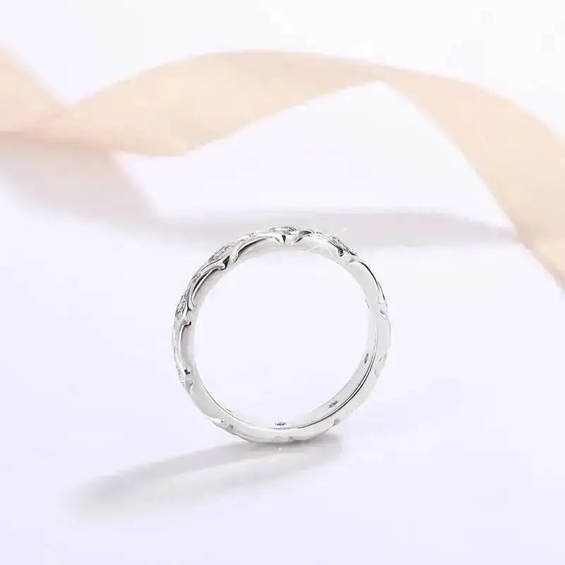 Best-Selling 925 Silver Moissanite Diamond Pattern Ring Full Diamonds Exquisite Fashion Versatile Moissanite Jewelry Gift - Tara's Tiny Treasures