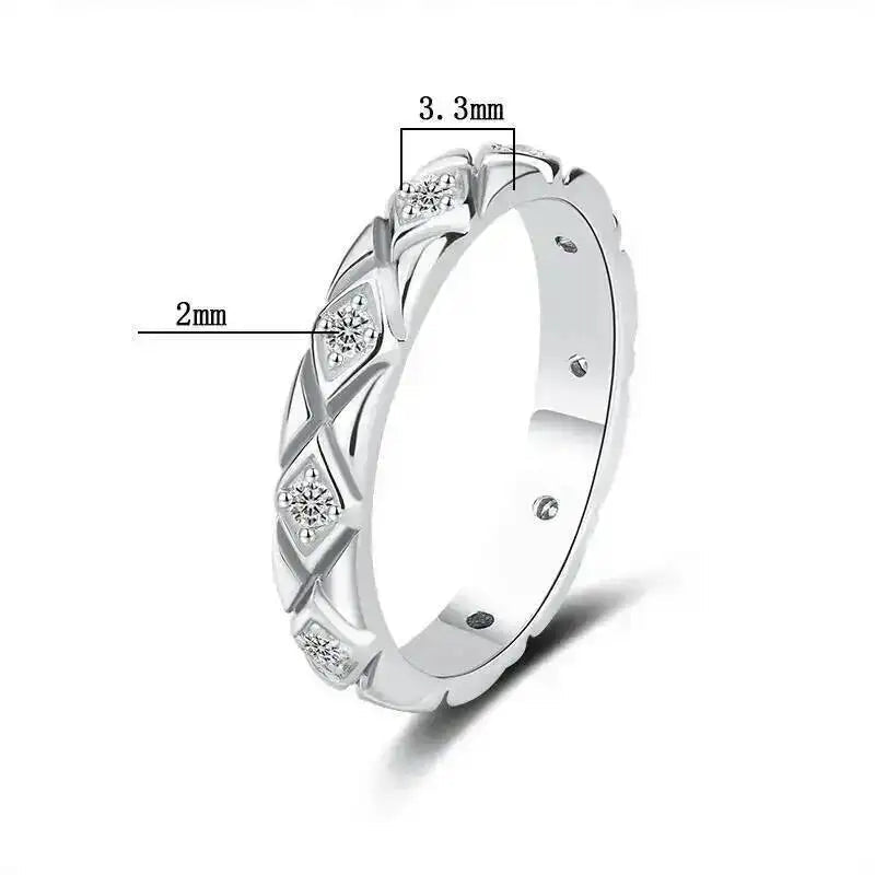 Best-Selling 925 Silver Moissanite Diamond Pattern Ring Full Diamonds Exquisite Fashion Versatile Moissanite Jewelry Gift - Tara's Tiny Treasures
