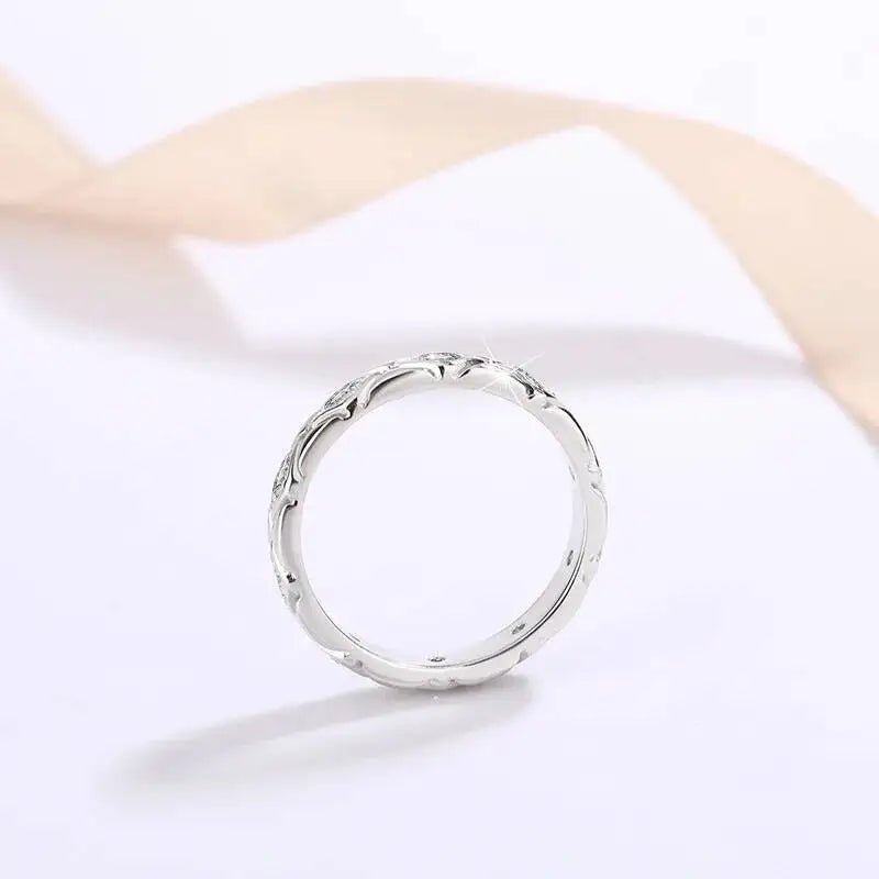 Best-Selling 925 Silver Moissanite Diamond Pattern Ring Full Diamonds Exquisite Fashion Versatile Moissanite Jewelry Gift - Tara's Tiny Treasures