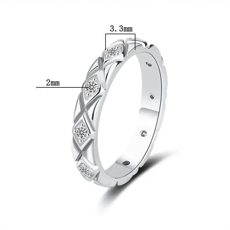 Best-Selling 925 Silver Moissanite Diamond Pattern Ring Full Diamonds Exquisite Fashion Versatile Moissanite Jewelry Gift - Tara's Tiny Treasures