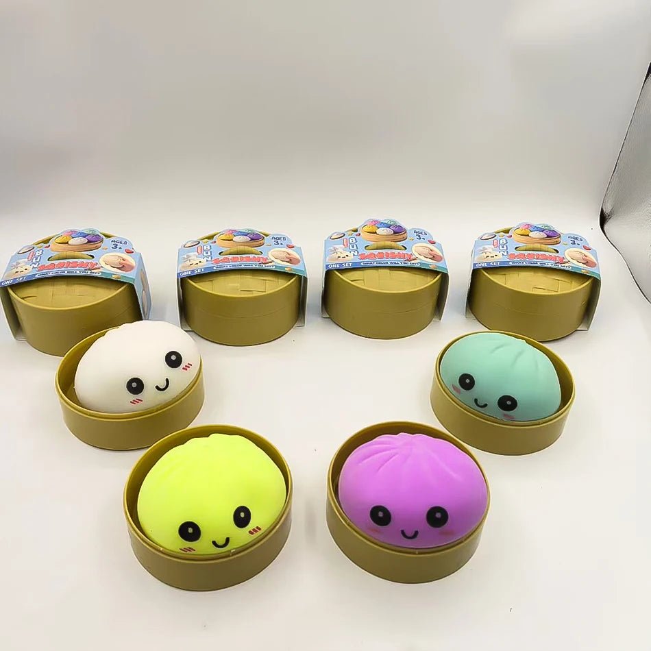 Blind Box Colorful Simulated Dumpling Squishy Relaxing Relieve Anxiety Antistress Enhance Happiness Rebound Squeeze Reliever Toy - Tara's Tiny Treasures