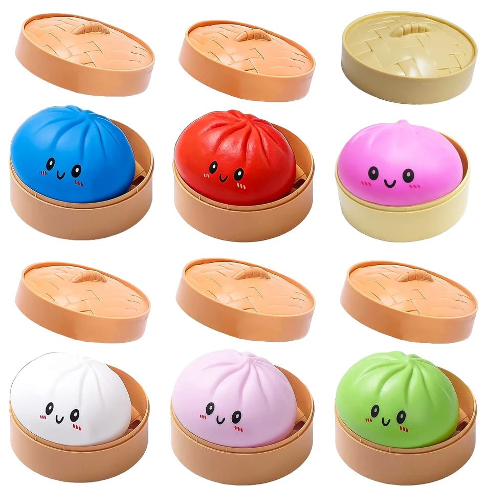 Blind Box Colorful Simulated Dumpling Squishy Relaxing Relieve Anxiety Antistress Enhance Happiness Rebound Squeeze Reliever Toy - Tara's Tiny Treasures