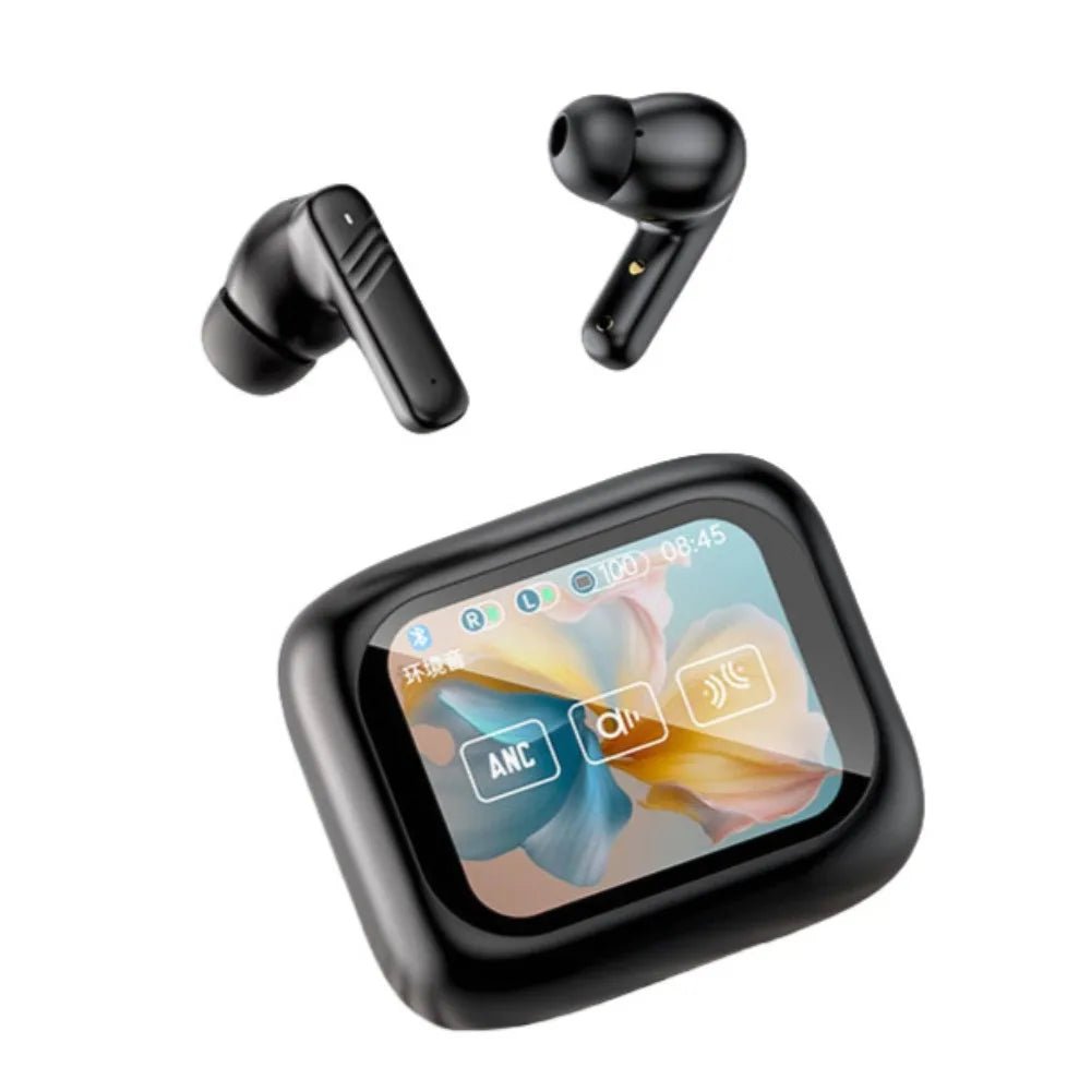 Bluetooth 5.4 Full Touch Screen Headphones Smart LCD in Ear Wireless in-Ear Earbuds Long Battery HD Call ANC Bluetooth Earphones - Tara's Tiny Treasures