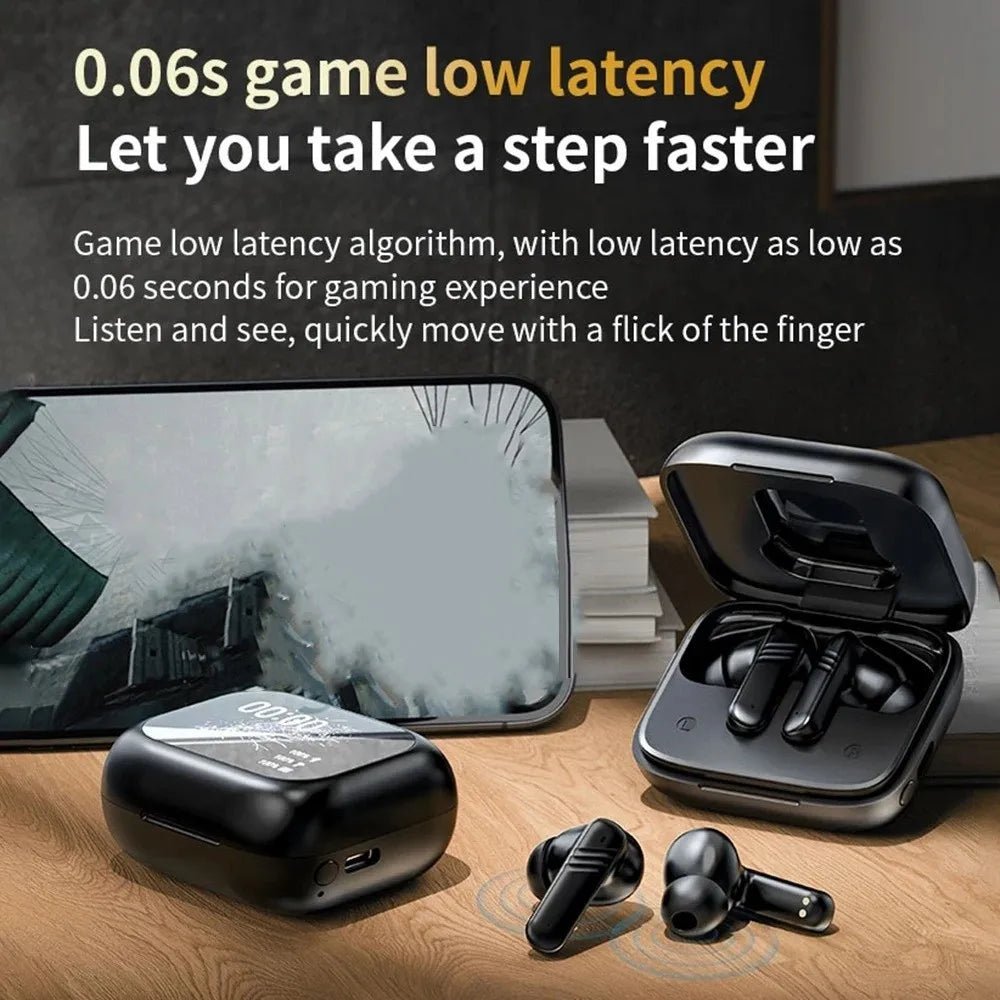 Bluetooth 5.4 Full Touch Screen Headphones Smart LCD in Ear Wireless in-Ear Earbuds Long Battery HD Call ANC Bluetooth Earphones - Tara's Tiny Treasures