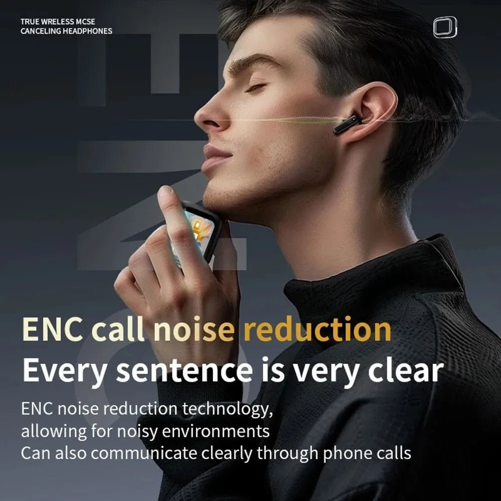 Bluetooth 5.4 Full Touch Screen Headphones Smart LCD in Ear Wireless in-Ear Earbuds Long Battery HD Call ANC Bluetooth Earphones - Tara's Tiny Treasures