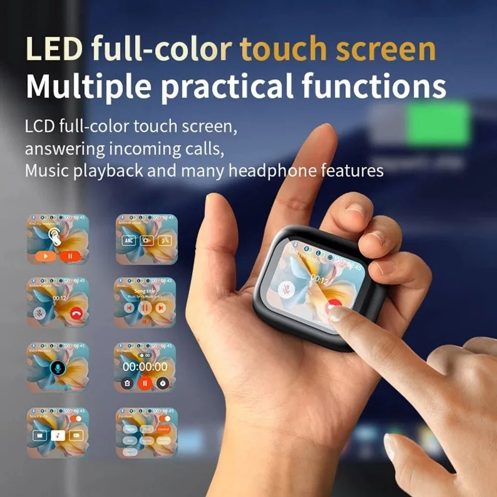 Bluetooth 5.4 Full Touch Screen Headphones Smart LCD in Ear Wireless in-Ear Earbuds Long Battery HD Call ANC Bluetooth Earphones - Tara's Tiny Treasures