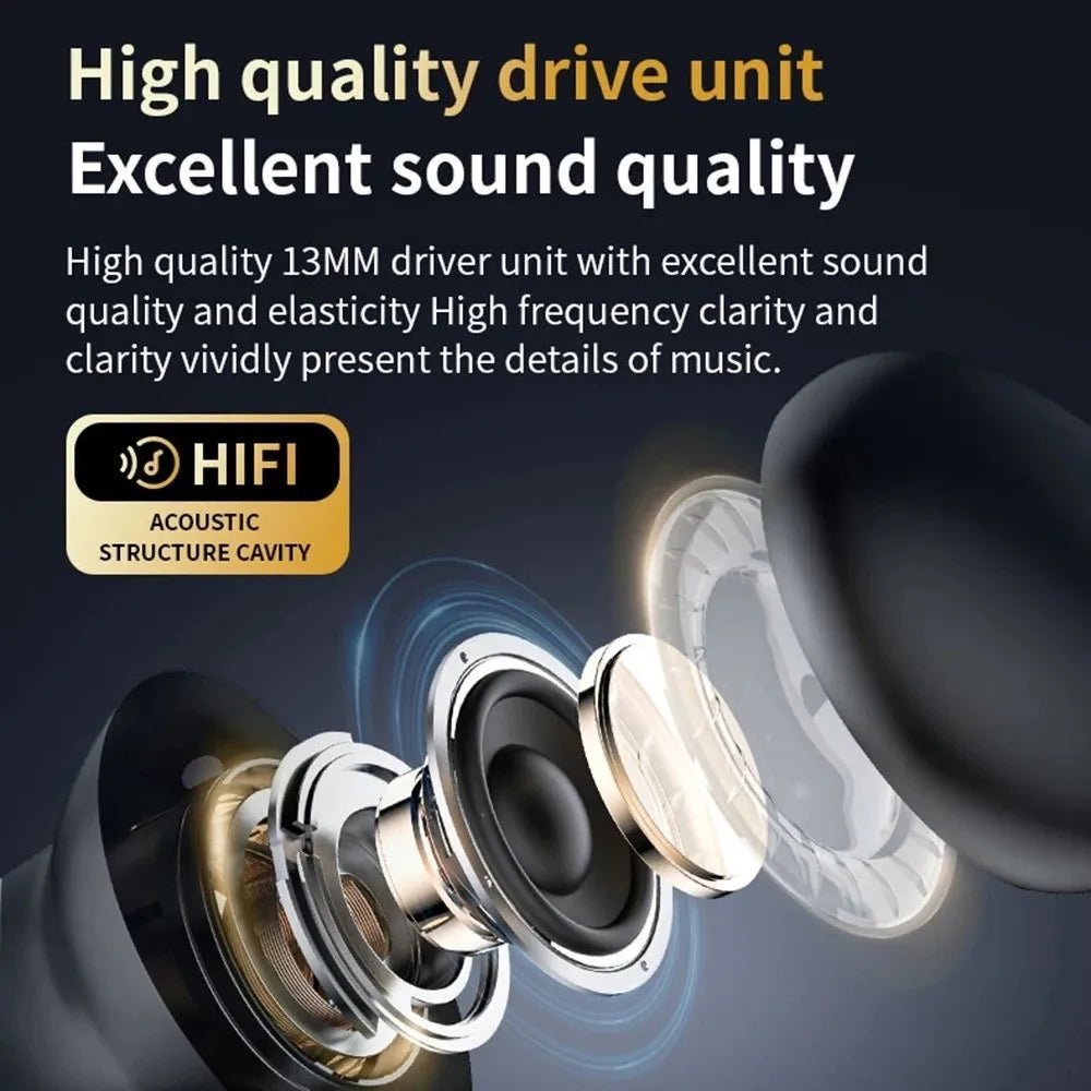 Bluetooth 5.4 Full Touch Screen Headphones Smart LCD in Ear Wireless in-Ear Earbuds Long Battery HD Call ANC Bluetooth Earphones - Tara's Tiny Treasures