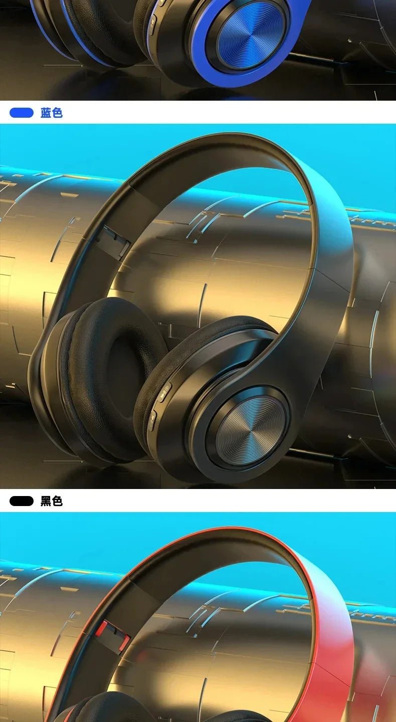 Bluetooth Headphones RGB Lighting Noise Cancellation Foldable Headsets Over Ear Stereo HIFI Sports Headset TF Music Player B39 - Tara's Tiny Treasures