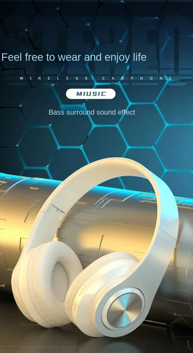 Bluetooth Headphones RGB Lighting Noise Cancellation Foldable Headsets Over Ear Stereo HIFI Sports Headset TF Music Player B39 - Tara's Tiny Treasures