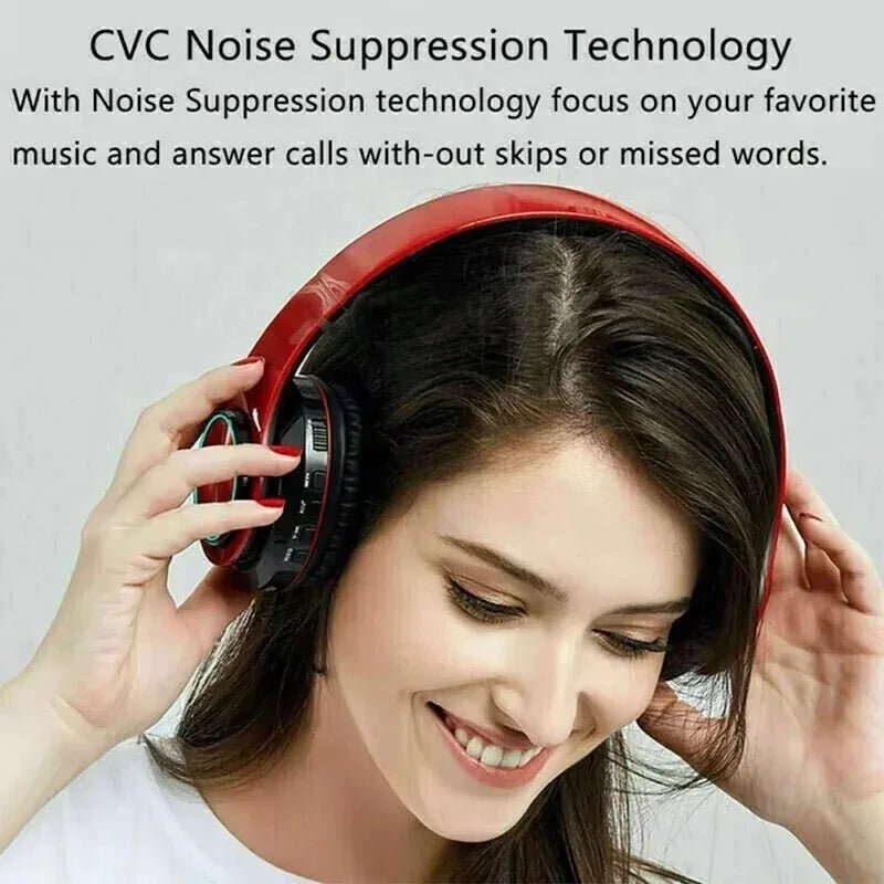 Bluetooth Headphones RGB Lighting Noise Cancellation Foldable Headsets Over Ear Stereo HIFI Sports Headset TF Music Player B39 - Tara's Tiny Treasures