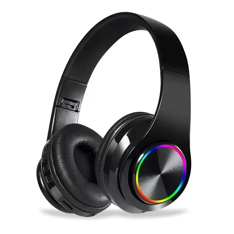 Bluetooth Headphones RGB Lighting Noise Cancellation Foldable Headsets Over Ear Stereo HIFI Sports Headset TF Music Player B39 - Tara's Tiny Treasures