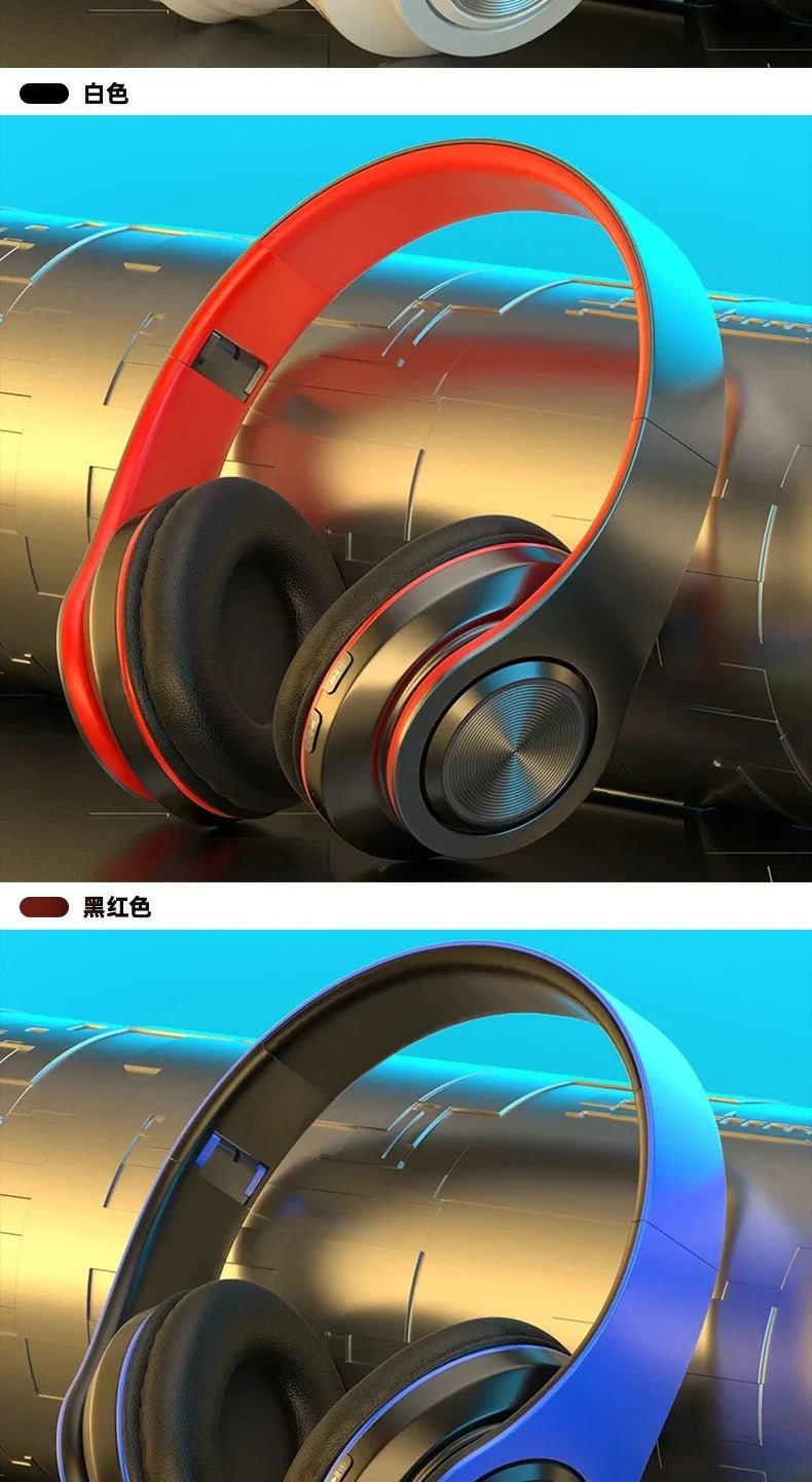 Bluetooth Headphones RGB Lighting Noise Cancellation Foldable Headsets Over Ear Stereo HIFI Sports Headset TF Music Player B39 - Tara's Tiny Treasures
