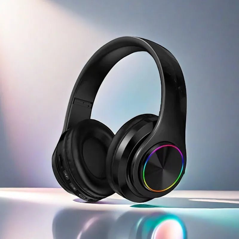 Bluetooth Headphones RGB Lighting Noise Cancellation Foldable Headsets Over Ear Stereo HIFI Sports Headset TF Music Player B39 - Tara's Tiny Treasures
