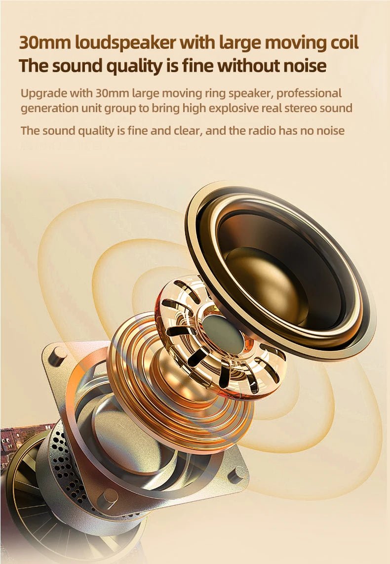 Bluetooth Headset with FM Radio Wireless Headset Bluetooth Earphone For HIFI Stereo With Built-in Mic - Tara's Tiny Treasures