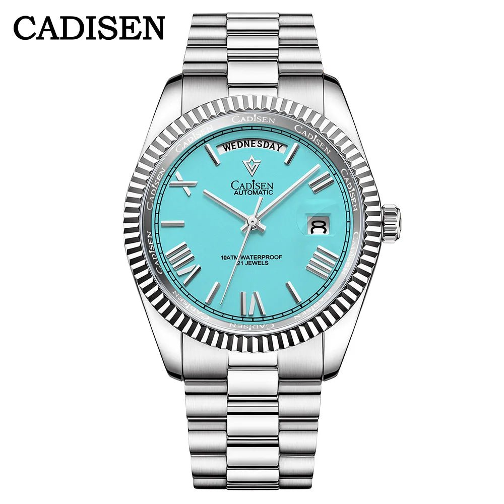 CADISEN Men's Mechanical Watch Luxury Meteorite Dial Sapphire Crystal Automatic Watch For Men Week MIYOTA 8285 Movt Wristwatch - Tara's Tiny Treasures