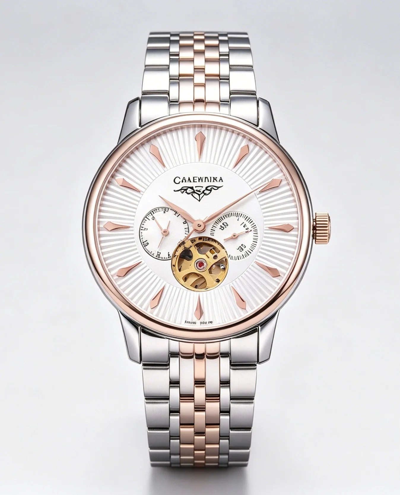 CARCIYAR Automatic Mechanical Watch Men's Tourbillon Round Dial Casual Simple Waterproof Trendy - Tara's Tiny Treasures