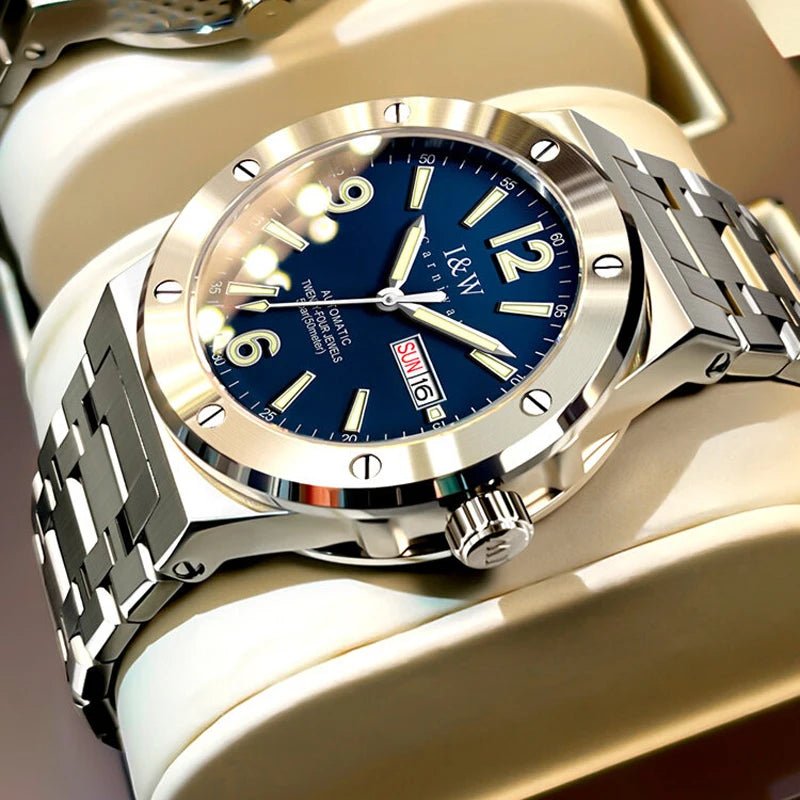 Carnival Brand IW High-End Series Luxury Sapphire Mechanical Watch Men 50M Waterproof Imported Movement Automatic Watches Mens - Tara's Tiny Treasures