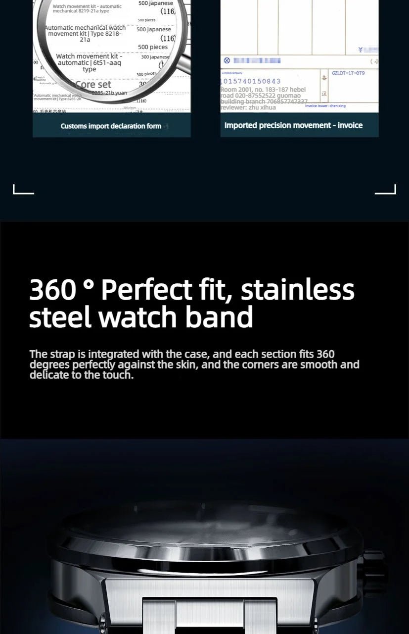 Carnival Brand IW High-End Series Luxury Sapphire Mechanical Watch Men 50M Waterproof Imported Movement Automatic Watches Mens - Tara's Tiny Treasures