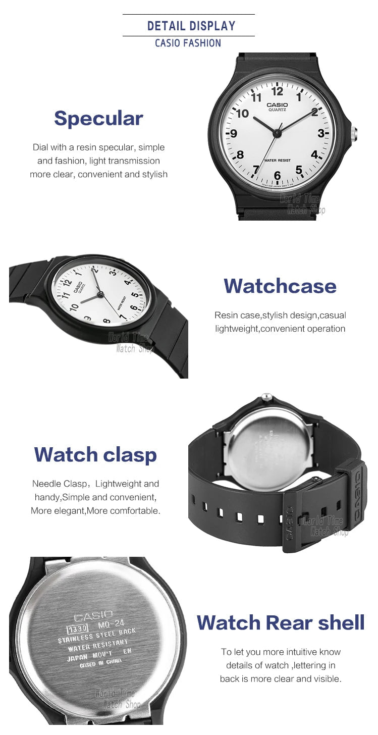 Casio Watch Classic Stylish Simplicity Design Digital Display Quartz Movement Water Resistant Men's And Women's MQ-24-7B/7B2 - Tara's Tiny Treasures