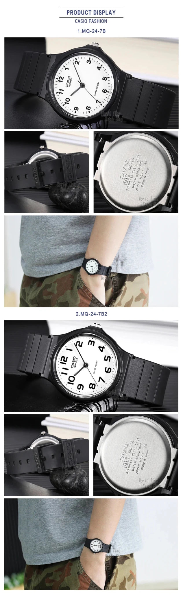 Casio Watch Classic Stylish Simplicity Design Digital Display Quartz Movement Water Resistant Men's And Women's MQ-24-7B/7B2 - Tara's Tiny Treasures