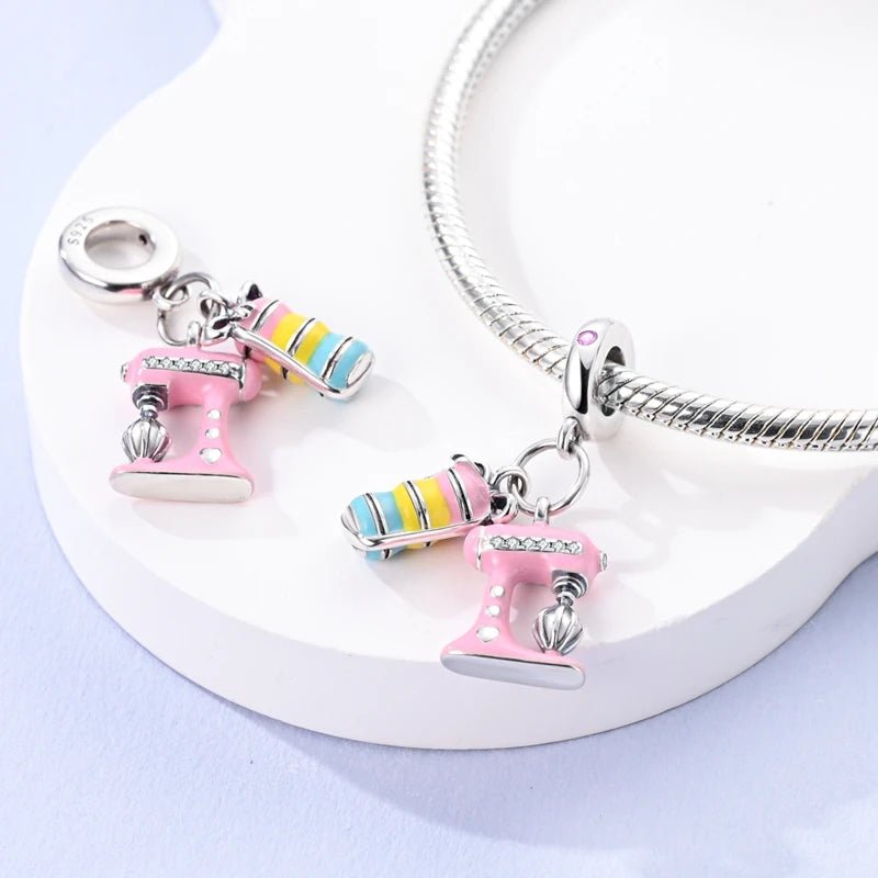 Charm 925 Sterling Silver Pink Pendant Charm Fit Original Charm Bracelet Necklace Beads DIY Jewerlry Accessories - Tara's Tiny Treasures