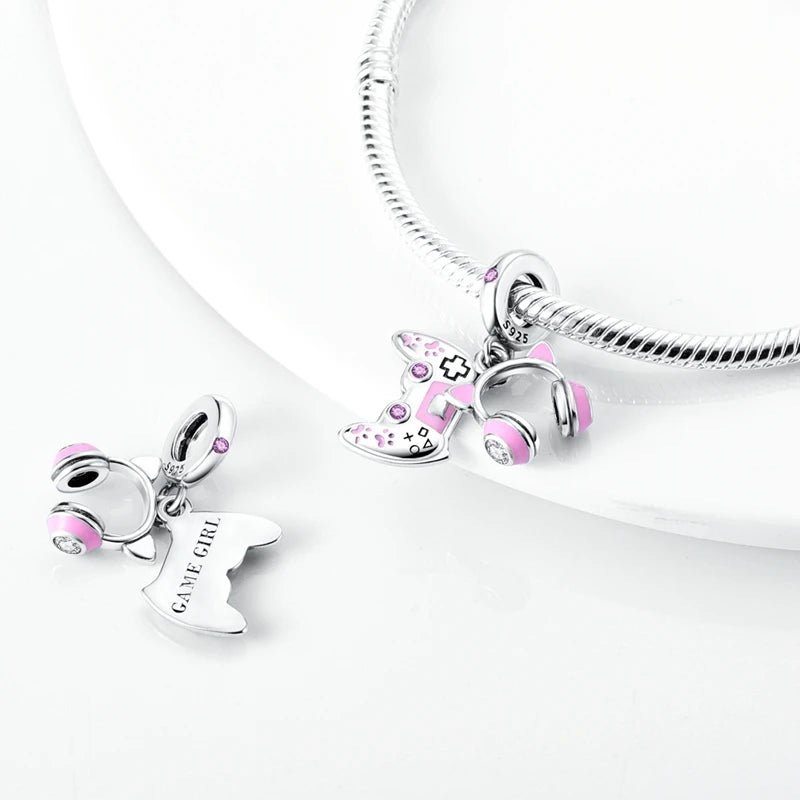Charm 925 Sterling Silver Pink Pendant Charm Fit Original Charm Bracelet Necklace Beads DIY Jewerlry Accessories - Tara's Tiny Treasures