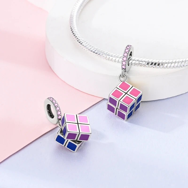 Charm 925 Sterling Silver Pink Pendant Charm Fit Original Charm Bracelet Necklace Beads DIY Jewerlry Accessories - Tara's Tiny Treasures