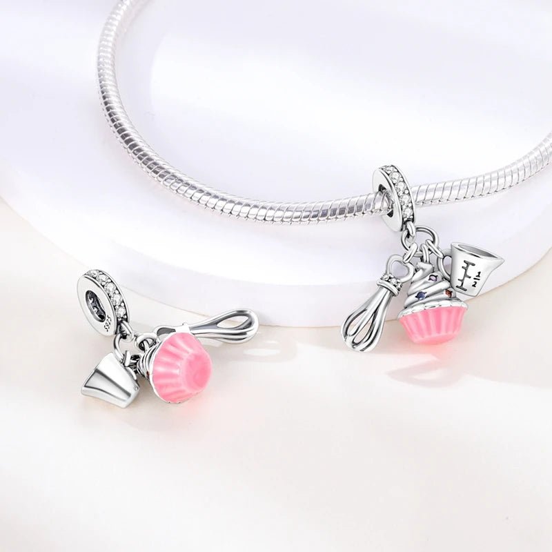 Charm 925 Sterling Silver Pink Pendant Charm Fit Original Charm Bracelet Necklace Beads DIY Jewerlry Accessories - Tara's Tiny Treasures