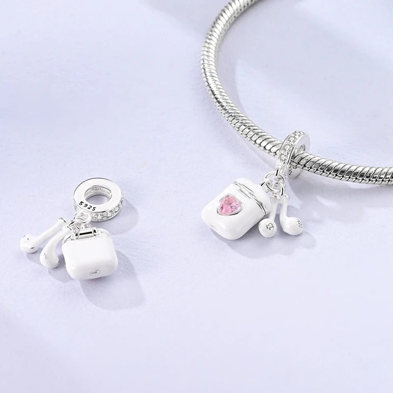 Charm 925 Sterling Silver Pink Pendant Charm Fit Original Charm Bracelet Necklace Beads DIY Jewerlry Accessories - Tara's Tiny Treasures
