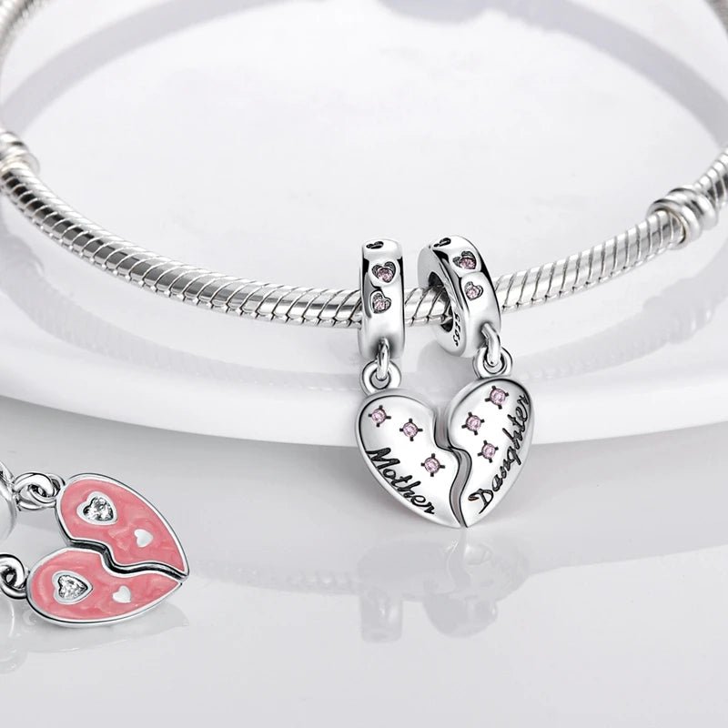 Charm 925 Sterling Silver Pink Pendant Charm Fit Original Charm Bracelet Necklace Beads DIY Jewerlry Accessories - Tara's Tiny Treasures