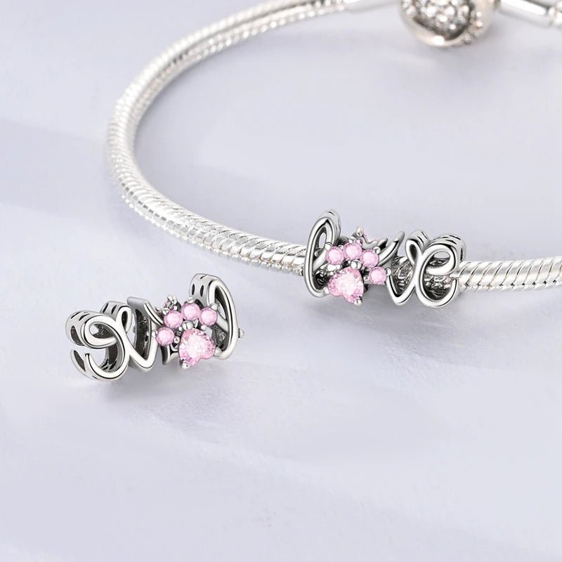 Charm 925 Sterling Silver Pink Pendant Charm Fit Original Charm Bracelet Necklace Beads DIY Jewerlry Accessories - Tara's Tiny Treasures