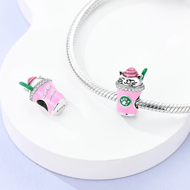 Charm 925 Sterling Silver Pink Pendant Charm Fit Original Charm Bracelet Necklace Beads DIY Jewerlry Accessories - Tara's Tiny Treasures