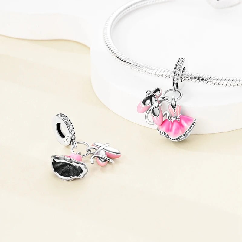 Charm 925 Sterling Silver Pink Pendant Charm Fit Original Charm Bracelet Necklace Beads DIY Jewerlry Accessories - Tara's Tiny Treasures