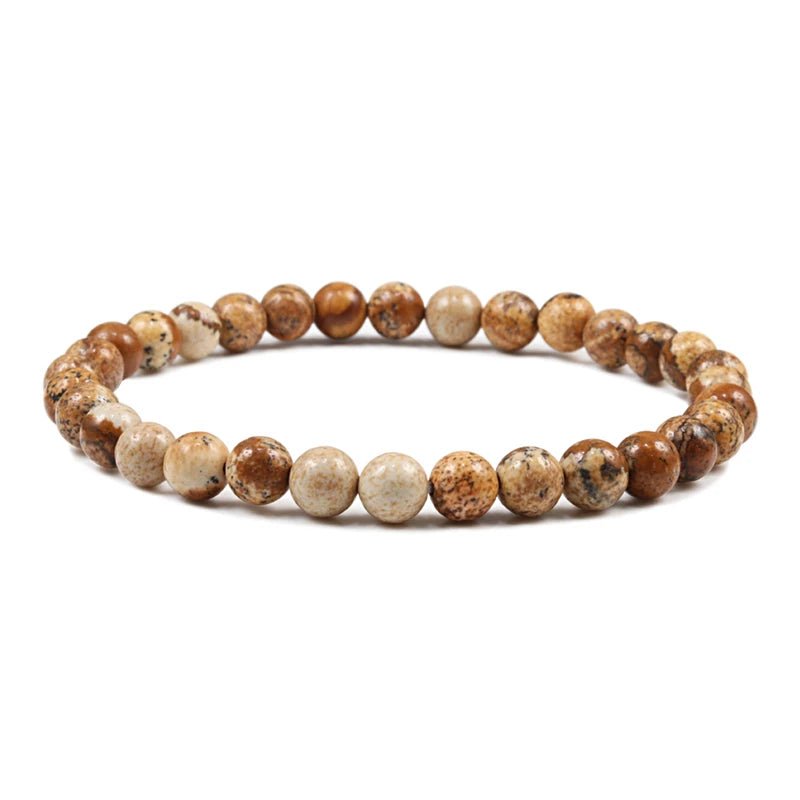 Charm Bracelet Natural Stone Beads 6/8/10mm Volcanic Lava Tiger Eye Beads Elastic Bracelets For Men Women Jewelry pulsera hombre - Tara's Tiny Treasures