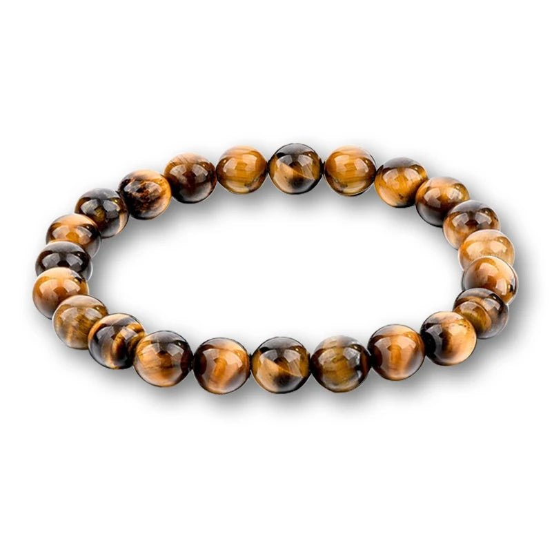 Charm Bracelet Natural Stone Beads 6/8/10mm Volcanic Lava Tiger Eye Beads Elastic Bracelets For Men Women Jewelry pulsera hombre - Tara's Tiny Treasures