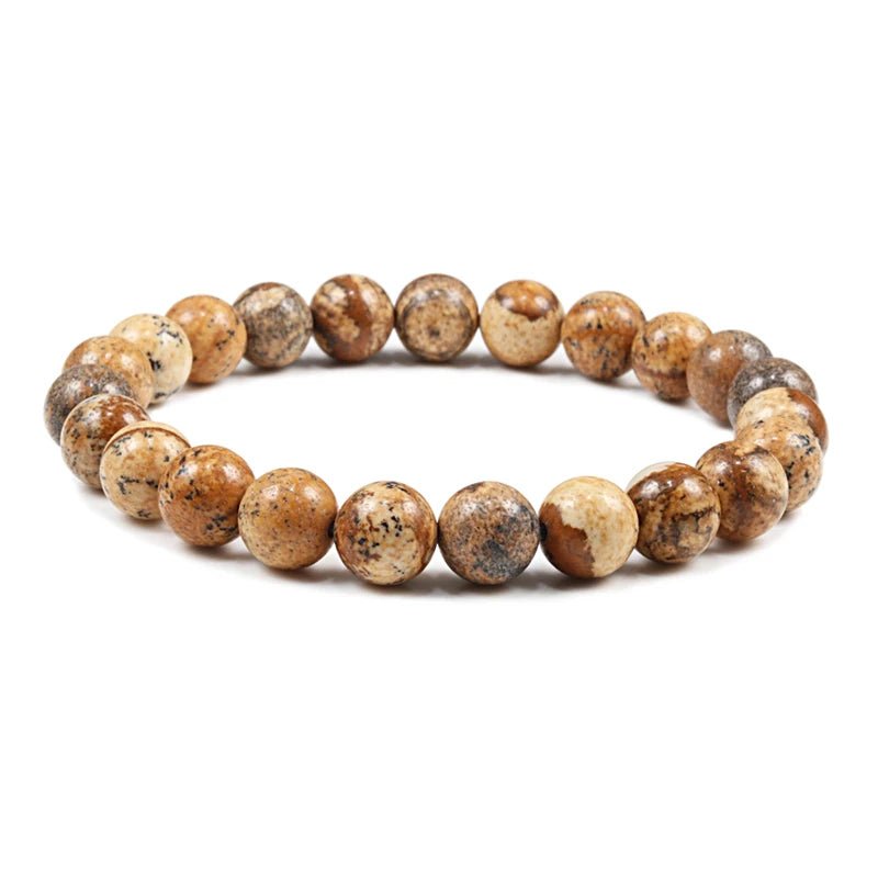Charm Bracelet Natural Stone Beads 6/8/10mm Volcanic Lava Tiger Eye Beads Elastic Bracelets For Men Women Jewelry pulsera hombre - Tara's Tiny Treasures