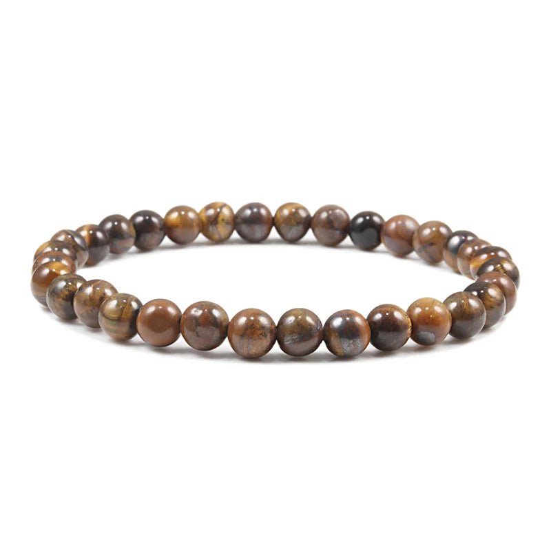 Charm Bracelet Natural Stone Beads 6/8/10mm Volcanic Lava Tiger Eye Beads Elastic Bracelets For Men Women Jewelry pulsera hombre - Tara's Tiny Treasures