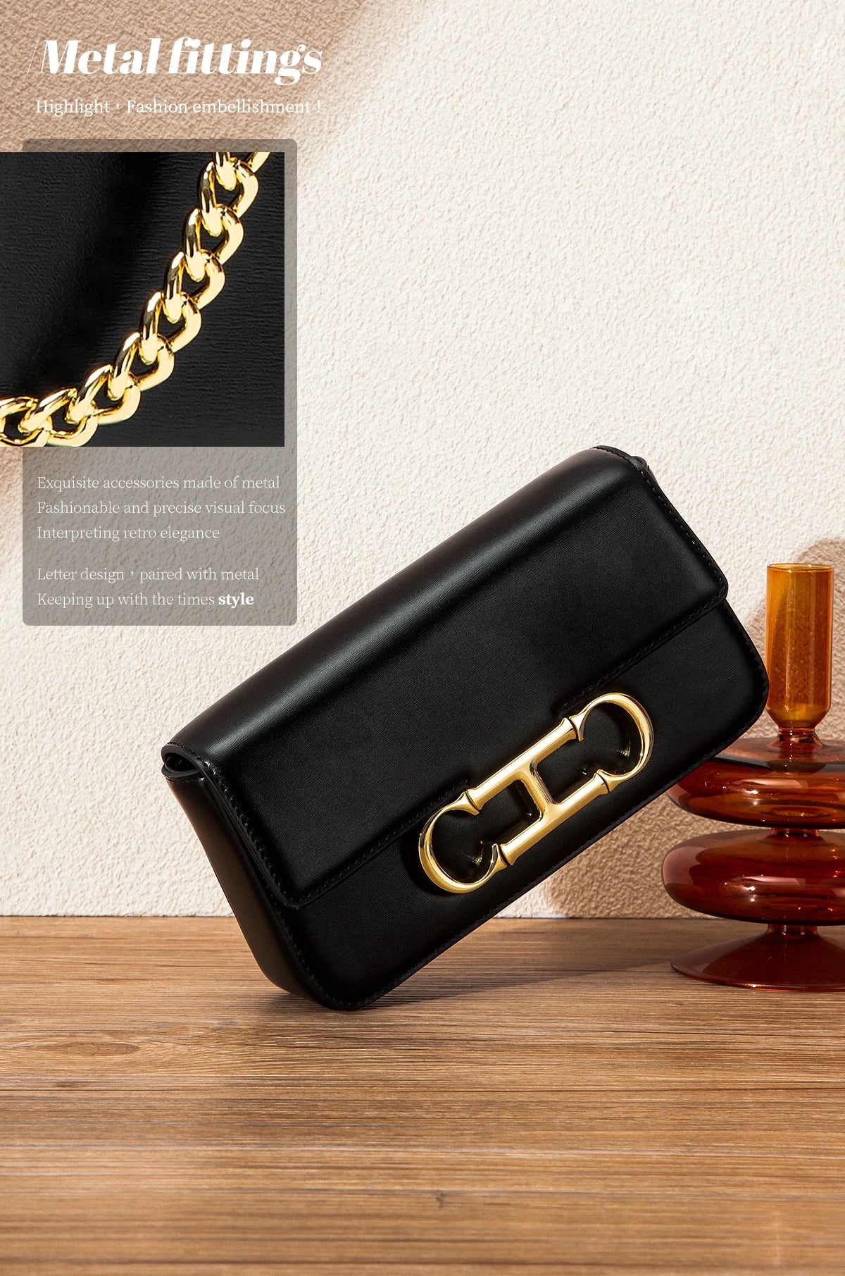 CHCH Women's Chain Bag Summer New Black Shoulder Bag Women's Flip Phone Bag - Tara's Tiny Treasures