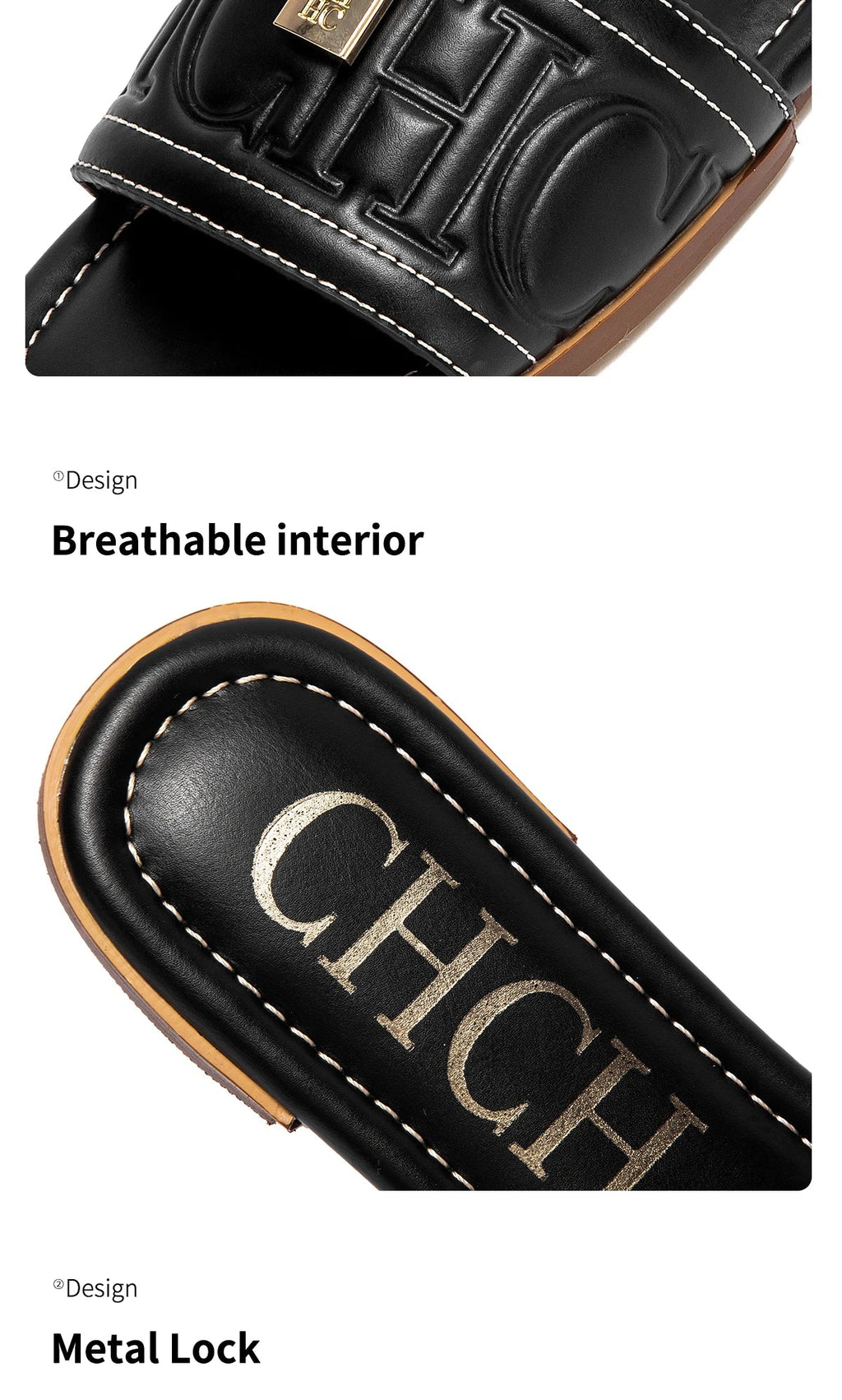 CHCH Women's Flat Shoes Summer New Solid Color Embossed Sandals Simple Fashion Slippers - Tara's Tiny Treasures