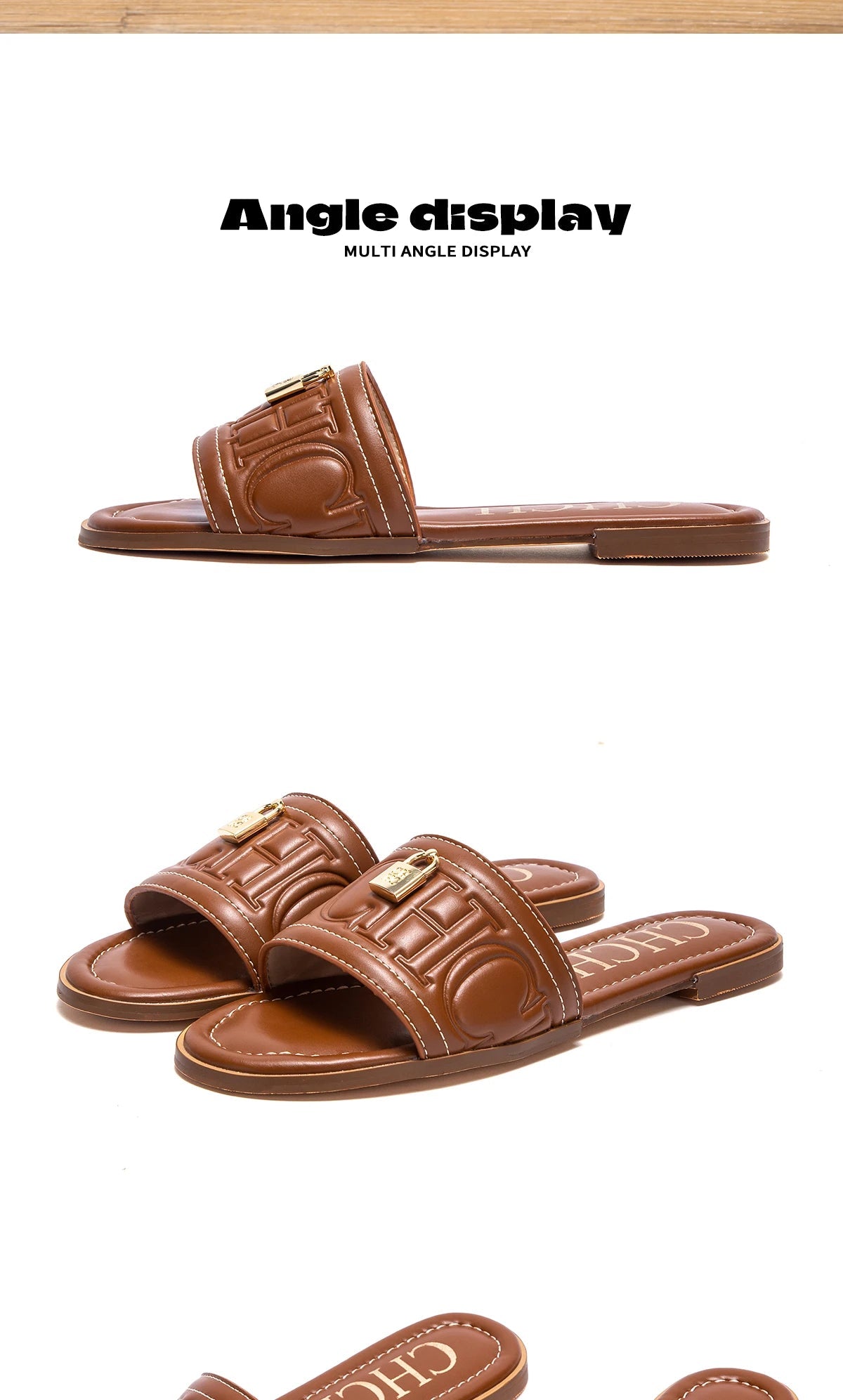 CHCH Women's Flat Shoes Summer New Solid Color Embossed Sandals Simple Fashion Slippers - Tara's Tiny Treasures