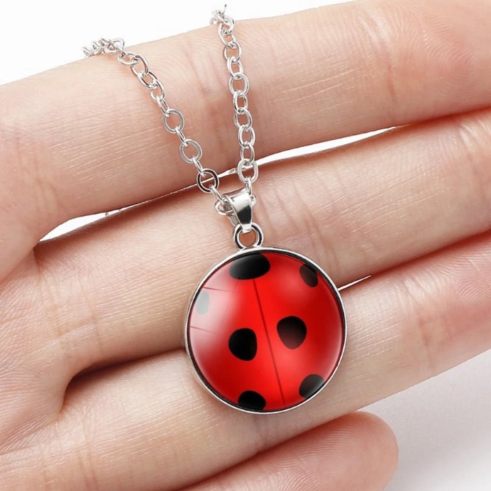Childhood Fun 3D Ladybug Insect Necklace Colorful Glass Cat Claw Pendant Girl Heart Children's Jewelry Wholesale - Tara's Tiny Treasures