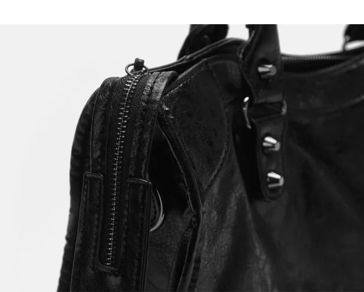 City Motorcycle Shoulder Bag Tote Bag for Women Luxury Designer 2026 Autumn and Winter handbag crossbody Large Capacity - Tara's Tiny Treasures