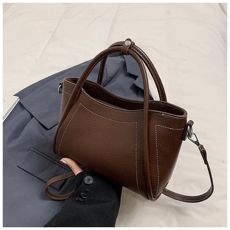 Classic Black Women's Handbags Elegant Office Ladies One Shoulder Bag Korean Simple Versatile PU Crossbody Bags New Trend - Tara's Tiny Treasures