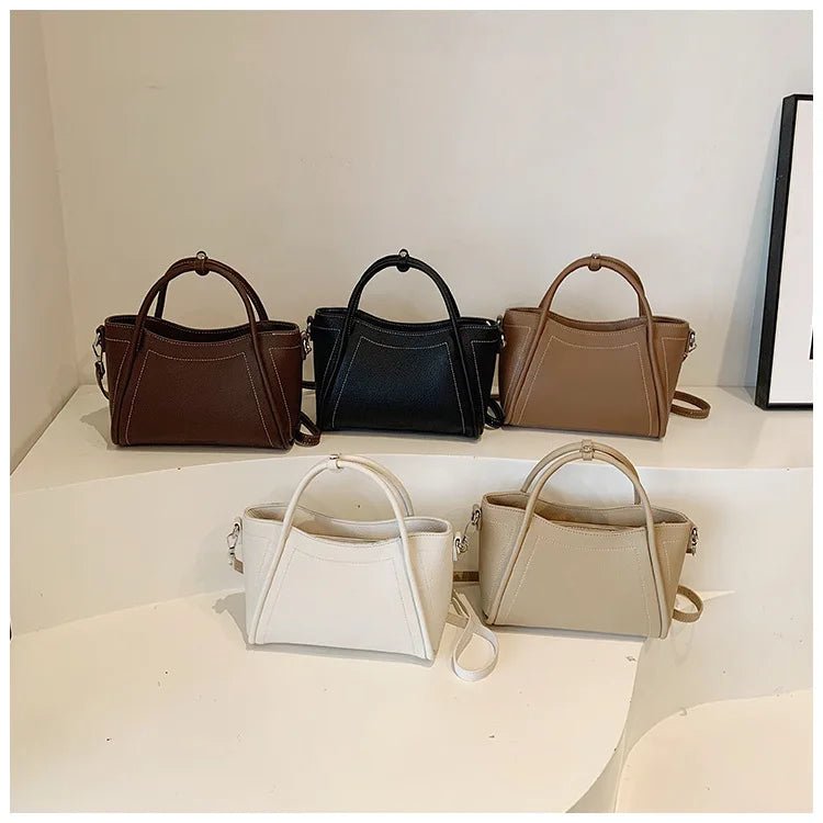 Classic Black Women's Handbags Elegant Office Ladies One Shoulder Bag Korean Simple Versatile PU Crossbody Bags New Trend - Tara's Tiny Treasures
